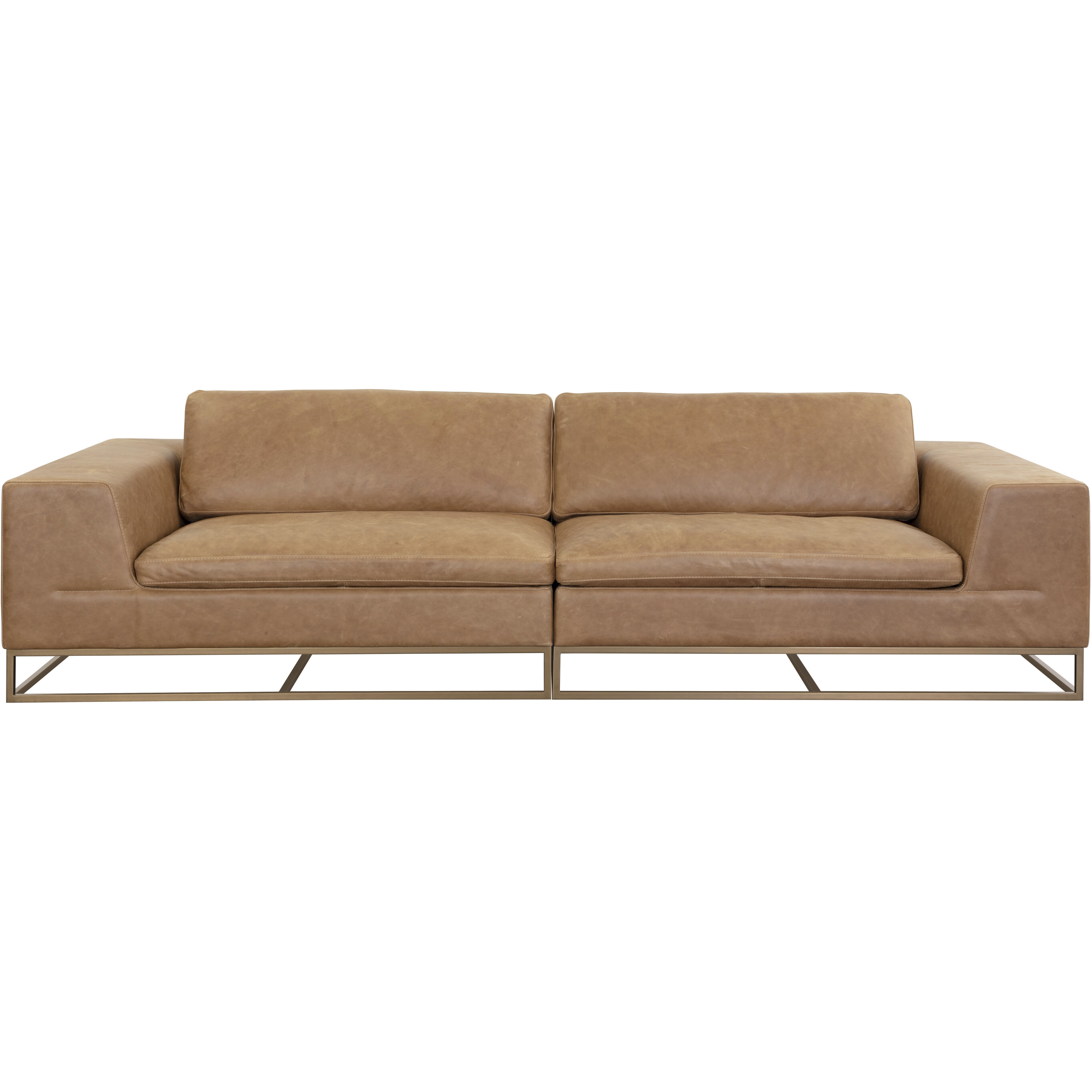 Ira Camel Leather Sofa